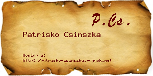 Patrisko Csinszka névjegykártya